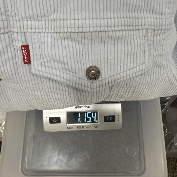 Levis Jacket Womens Large Blue Corduroy Sherpa Trucker Lined Warm Casual Winter - Picture 12 of 12